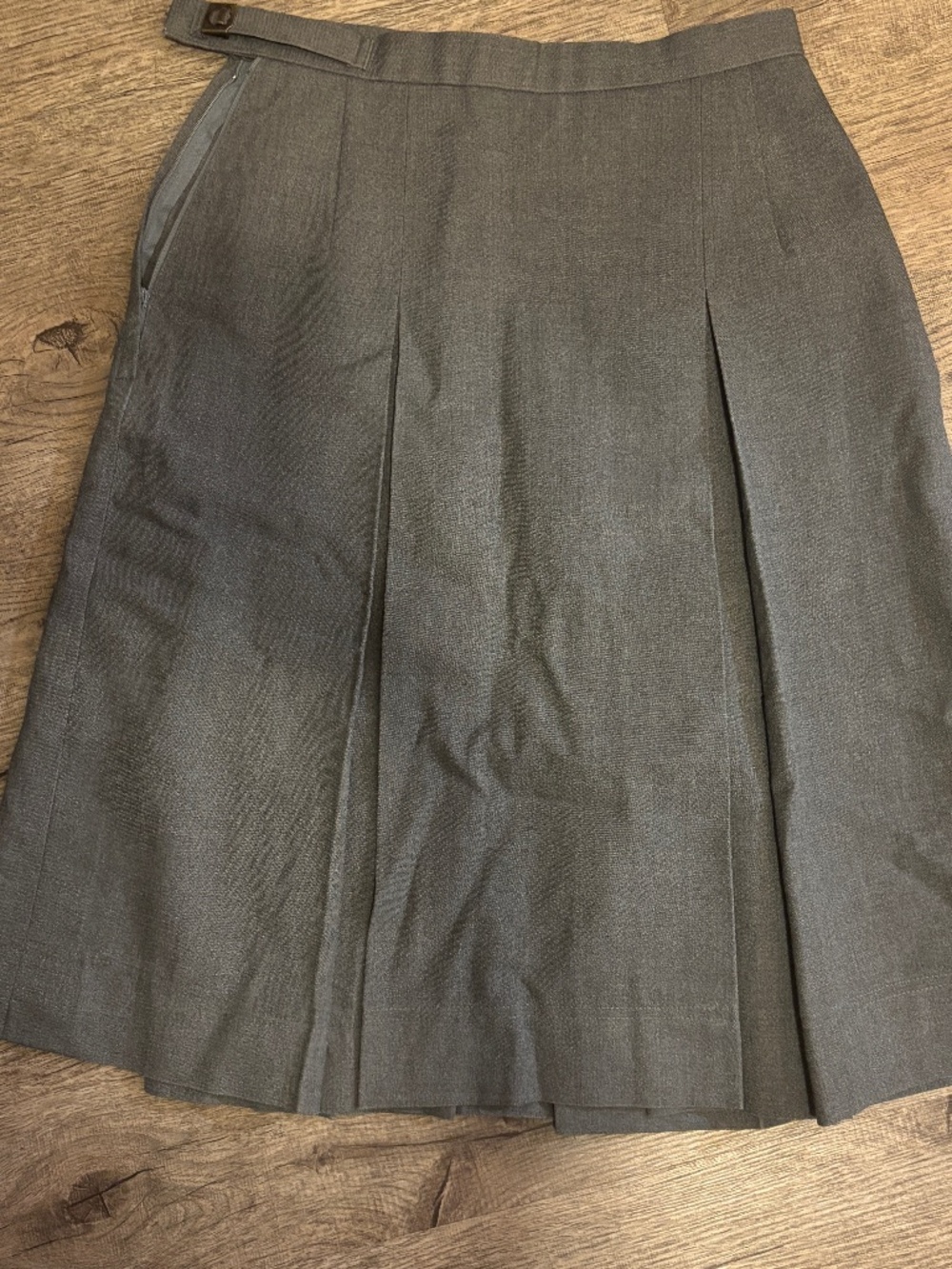 Grey Midi Pleated Skirt